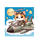 戦闘機に乗った子猫（個別スタンプ：18）