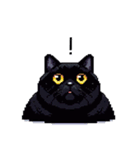 太っちょ黒猫 ドット絵 日常会話 40種（個別スタンプ：18）