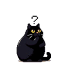 太っちょ黒猫 ドット絵 日常会話 40種（個別スタンプ：19）