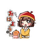 デカ文字！ベレー帽ちゃんとオレンジくん。（個別スタンプ：22）