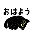 まる目クロネコ1(よく使う言葉)（個別スタンプ：4）