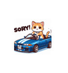 GTカーの猫の冒険（個別スタンプ：5）