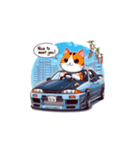 GTカーの猫の冒険（個別スタンプ：9）