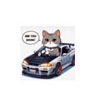 GTカーの猫の冒険（個別スタンプ：11）