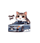GTカーの猫の冒険（個別スタンプ：12）
