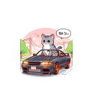 GTカーの猫の冒険（個別スタンプ：13）