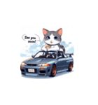 GTカーの猫の冒険（個別スタンプ：15）