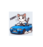 GTカーの猫の冒険（個別スタンプ：16）