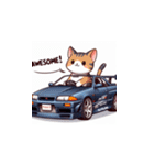 GTカーの猫の冒険（個別スタンプ：19）