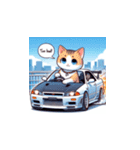GTカーの猫の冒険（個別スタンプ：21）