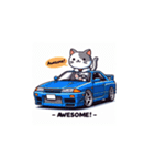 GTカーの猫の冒険（個別スタンプ：22）