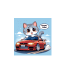GTカーの猫の冒険（個別スタンプ：23）