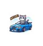 GTカーの猫の冒険（個別スタンプ：24）