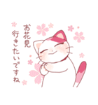 【丁寧語】初めまして！桜色猫のごあいさつ（個別スタンプ：30）