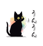 シンプル黒猫☆あいさつスタンプ（個別スタンプ：25）