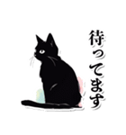 シンプル黒猫☆あいさつスタンプ（個別スタンプ：27）