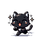 ピクセルで描く黒猫の日常（個別スタンプ：3）