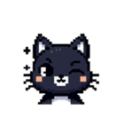 ピクセルで描く黒猫の日常（個別スタンプ：9）