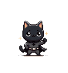 ピクセルで描く黒猫の日常（個別スタンプ：10）