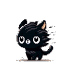 ピクセルで描く黒猫の日常（個別スタンプ：15）