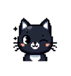 ピクセルで描く黒猫の日常（個別スタンプ：16）