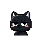 ピクセルで描く黒猫の日常（個別スタンプ：28）