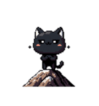 ピクセルで描く黒猫の日常（個別スタンプ：32）