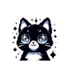 ピクセルで描く黒猫の日常（個別スタンプ：35）