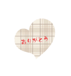 チェック柄Cuteスタンプ（個別スタンプ：7）