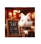 可愛な小さな白いウサギ（個別スタンプ：8）