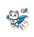 スーパーにゃんSticker(ネコ)Stic-(修正版)（個別スタンプ：11）