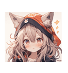 [かわいい]猫の女の子1（個別スタンプ：3）