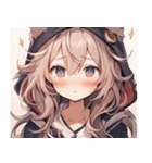 [かわいい]猫の女の子1（個別スタンプ：15）