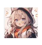 [かわいい]猫の女の子1（個別スタンプ：17）