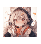[かわいい]猫の女の子1（個別スタンプ：22）