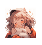 [かわいい]猫の女の子1（個別スタンプ：38）