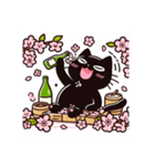 桜 黒猫（個別スタンプ：5）