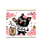 桜 黒猫（個別スタンプ：7）