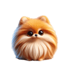 3D Art Dog Friends Pomeranian simple（個別スタンプ：1）