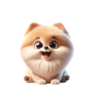 3D Art Dog Friends Pomeranian simple（個別スタンプ：2）