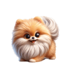 3D Art Dog Friends Pomeranian simple（個別スタンプ：3）