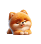 3D Art Dog Friends Pomeranian simple（個別スタンプ：6）