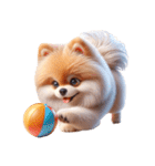 3D Art Dog Friends Pomeranian simple（個別スタンプ：14）