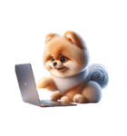 3D Art Dog Friends Pomeranian simple（個別スタンプ：18）