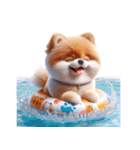 3D Art Dog Friends Pomeranian simple（個別スタンプ：34）