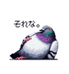 ずんぐりむっくりなハト ドット絵 日常（個別スタンプ：26）