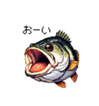 ドット絵 ブラックバス 日常会話 釣り（個別スタンプ：25）