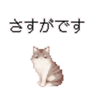 猫のピクセルアート(ドット絵)のスタンプ4（個別スタンプ：2）