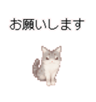 猫のピクセルアート(ドット絵)のスタンプ4（個別スタンプ：7）