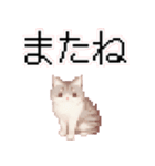 猫のピクセルアート(ドット絵)のスタンプ4（個別スタンプ：32）